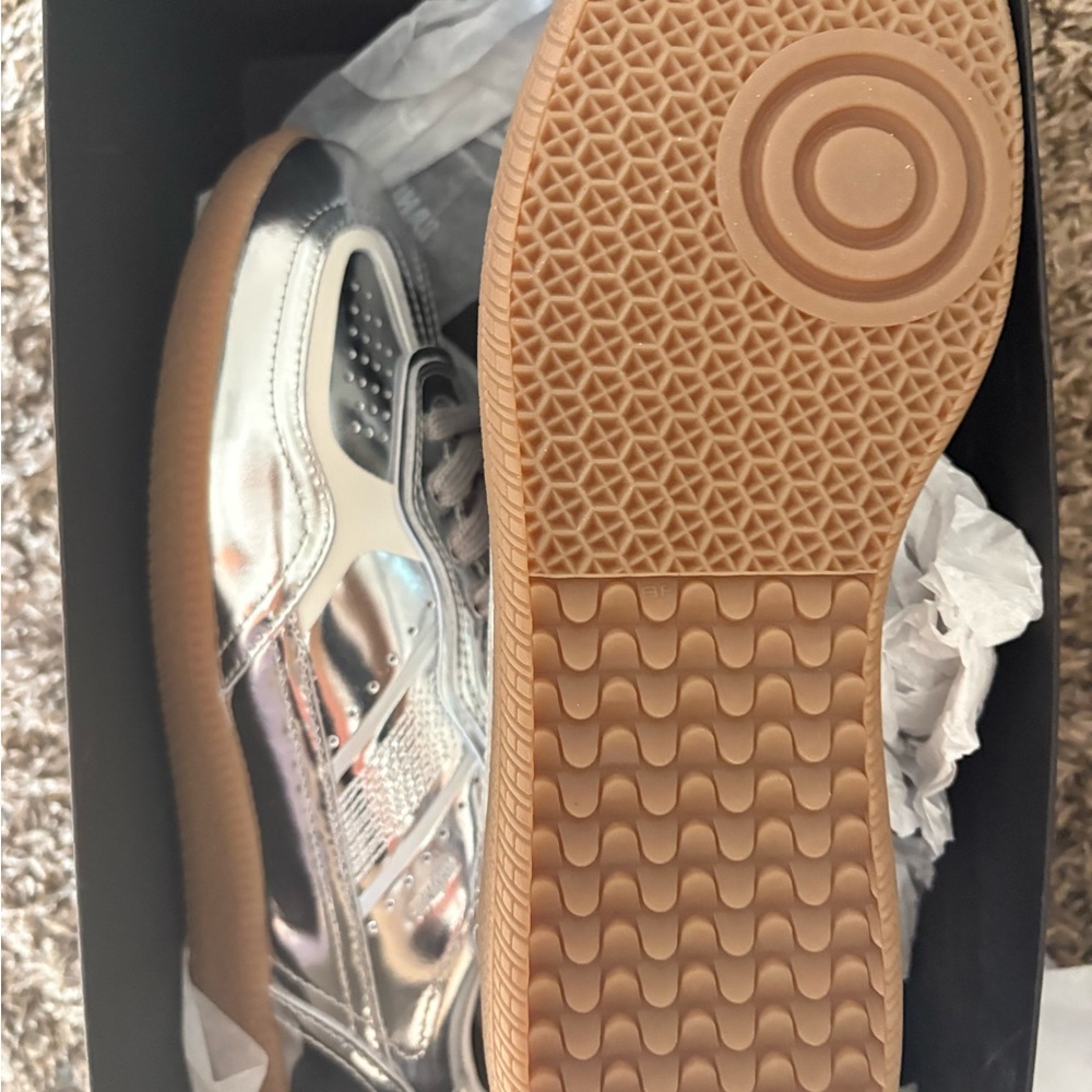 ALOHAS Silver Women's Sneakers with Brown Sole - Picture 8 of 9